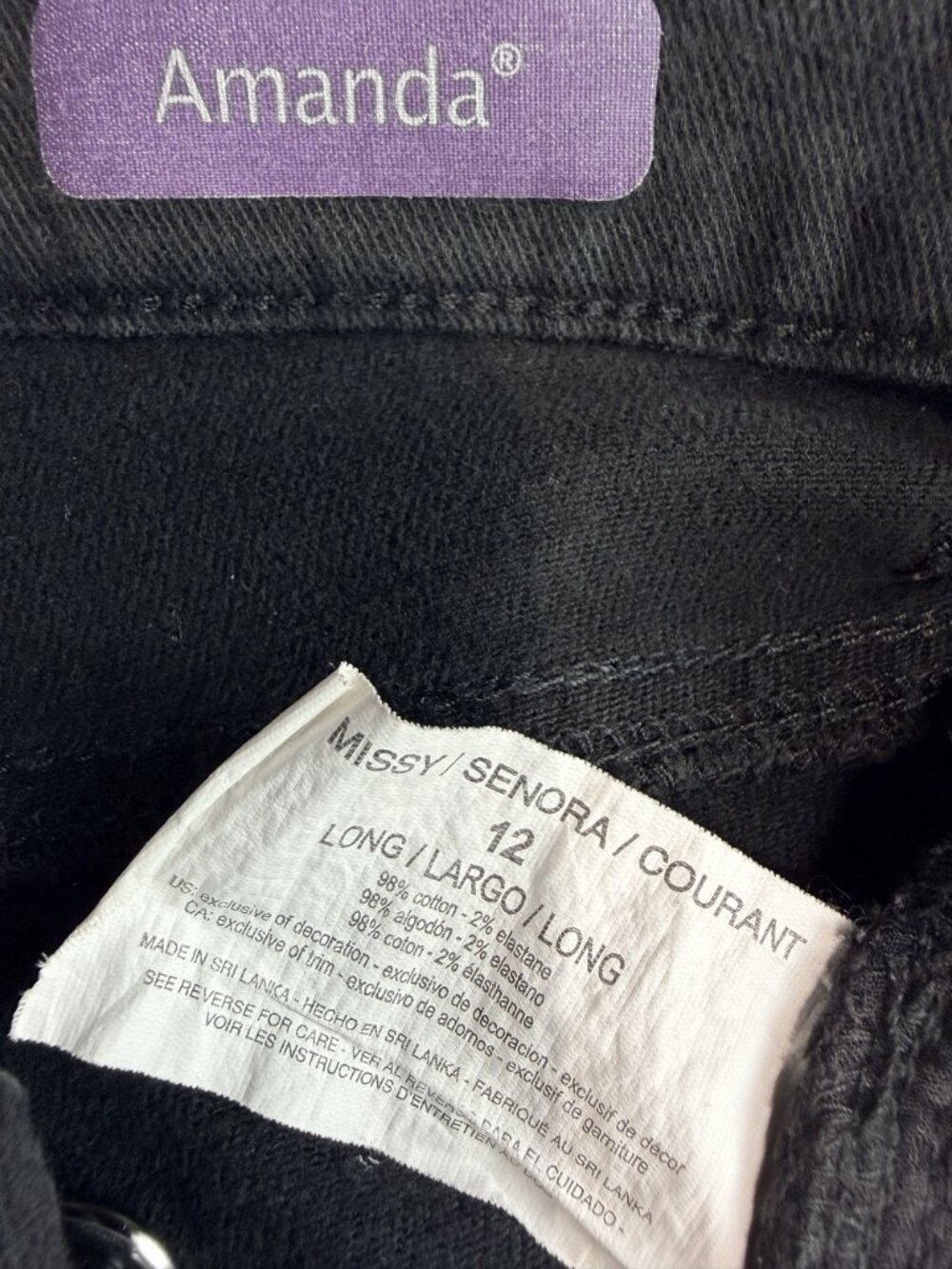Gloria Vanderbilt Amanda Classic Tapered Jeans Womens Size 12 Black Denim - Picture 11 of 14